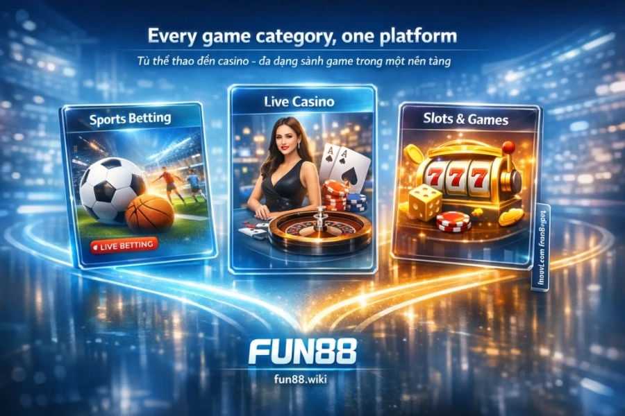 sảnh game Fun88 thể thao casino esports xổ số bắn cá nhà cung cấp quốc tế