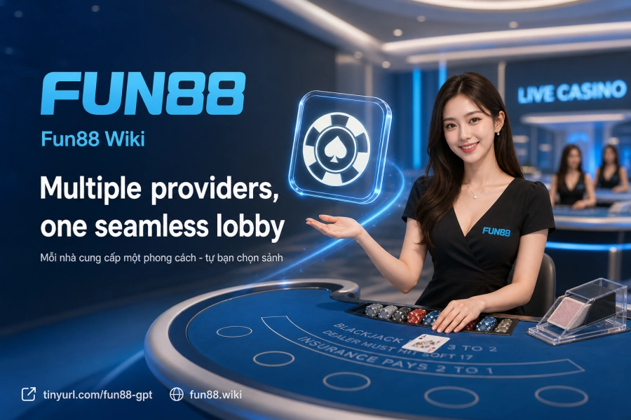 Penyedia casino Fun88 Evolution Pragmatic Play Sexy Gaming WM Palace ruang live casino
