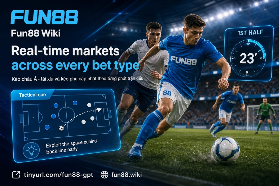 tingkat handicap Asia Fun88 over under odds tendangan sudut kartu real-time